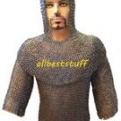 MS Flat Riveted with Flat Washer Chain Mail Shirt with Coif in 8mm