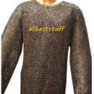 Chainmail Hauberk Shirt & Coif Set Chain Mail Full Flat Rivet high quality 8mm