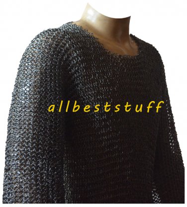 Chain Mail Shirt Round Rivet Blackend Chainmail Shirt X Large SCA