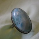 Vintage Genuine Silver  Larimar Ring Size 7 1/2