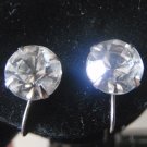 Vintage Silvertone Screwback Rhinestone Earrings