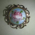 Vintage Guilloche Enamel Brooch