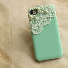 Lace Pearl light green iphone 4 case