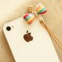 Rainbow Color bow 3.5mm earphone dust plug