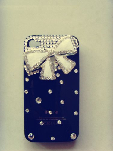 bling crystal bow black iphone 4 case