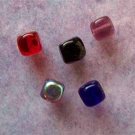 Czech Glass Cube Beads with Rounded Corners 5mm Assorted Colors (GL851)