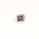 Puffed Rectangle with Knot Spacer Metal Beads, 6x7mm, Antique Silver (ME1404)