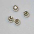 8mm Round Metal Beads Silver-Plated (ME621)