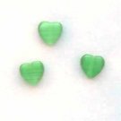 Kelly Green Cats Eye Heart 6mm Beads (GL1070)