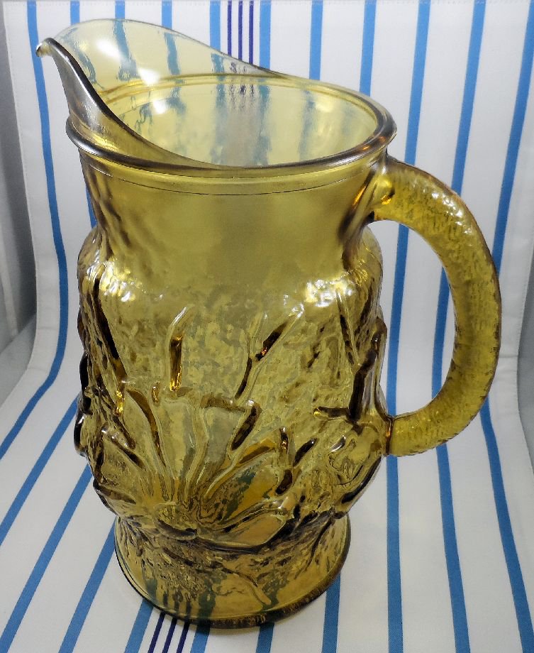 Country Garden Amber Pitcher from Libbey Glass.