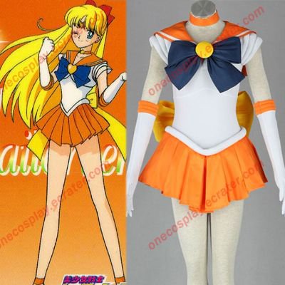 Anime Sailor Moon Minako Aino Cosplay Costume Venus Soldier Clothes(in stock / customized)