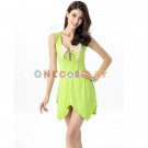 Green Forest Cosplay Costumes Flower Faerie Lovely Dress with Butterfly Wing