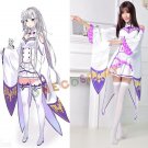 ReZero kara Hajimeru Isekai Seikatsu Emilia Cosplay Costumes New Fashion Anime Women Complete Outfit