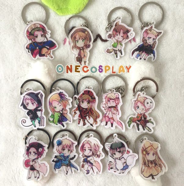 Axis Powers Cosplay Props Hetalia Pendants Charm APH Collection Keychains for Christmas Xmas Gift