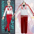 Yuri!!! on Ice Cosplay Clothes Viktor Nikiforov Cosplay Costume Red Sportswear Set