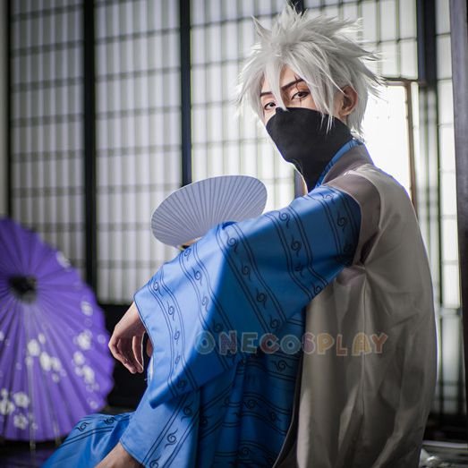 Ainme Naruto Cosplay Costume Hatake Kakashi Cosplay Kimono Onsen Yukata