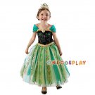 Anna Cosplay Costume Dress Sleeveless Princess Dresses Children Costume Fairy Tales Princess Dress