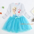 Autumn Princess Elsa Dress Long Sleeve Cartoon Girls Dress Kids Clothes Meninas Vestidos