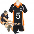 Haikyuu!! Tanaka Ryunosuke Cosplay Costume Karasuno High School Uniform Number 5 Volleyball Jersey