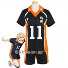 Haikyuu!! Tsukishima Kei Cosplay Costume Karasuno High School Uniform Number 11 Volleyball Jersey