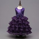 Europe Style Princess Kids Dresses Bowtie 5 Layers Girls Casual Party Dress