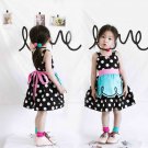 2017 Children's black polka dots skirt Baby girls summer cotton dress princess overalls dress