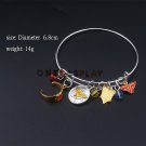 2017 Wonder Woman Charm Bracelet with Armor Tiara Crystals Bangle