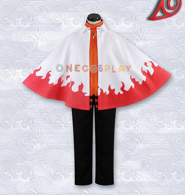 Uzumaki Naruto 7th Hokage Cosplay Costumes Seventh Hokage Cloak Set 