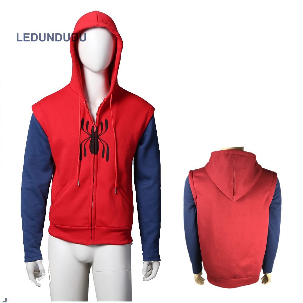 2017 Movie Spider-Man Homecoming Coat Peter Parker Cosplay Hoodies Men Sweatshirt SpiderMan Jackets