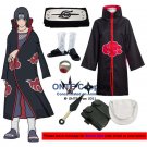 Naruto Cosplay Costumes Akatsuki Uchiha Itachi Cloaks Halloween Party Weapons Shoes