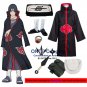 Naruto Cosplay Costumes Akatsuki Uchiha Itachi Cloaks Halloween Party Weapons Shoes
