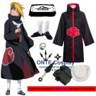 Naruto Cosplay Costumes Akatsuki Deidara Cloaks Halloween Party Weapons Shoes
