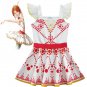 Summer Children's Red Print Dress Movie Ballerina Cosplay Costume Kid Baby Girl Sleeveless Dress