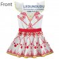 Summer Children's Red Print Dress Movie Ballerina Cosplay Costume Kid Baby Girl Sleeveless Dress