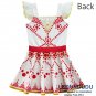 Summer Children's Red Print Dress Movie Ballerina Cosplay Costume Kid Baby Girl Sleeveless Dress