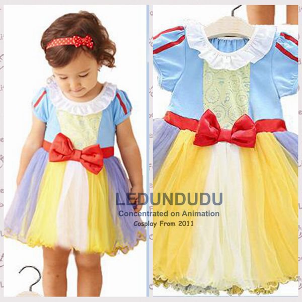 Summer Children's Dress Snow White Cosplay Costume Kid Baby Girl  Halloween Party Dress