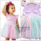 Purple Pink Princess Dress Kids Baby Girl Halloween Party Dress Children's Summer Clothes