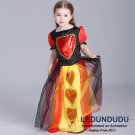 Girls Queen Of Hearts Party Dress Kids Fancy Clothing Children's Halloween Party Cosplay Costume
