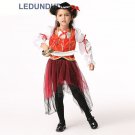 Kids Halloween Carnival Cosplay Pirate Costume Girls Fancy Party Outfits Children Princess Dress