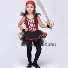 Children Pirate Cosplay Costume Set Girls Tutu Dress Halloween Fancy Party Suit