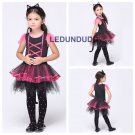Girls Funny Catwoman Cosplay Lovely Cat Children Ballet Dresses Halloween Costumes