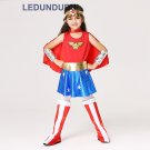 Kids Wonder Woman Cosplay Costume Girls Superwoman Clothes Children Halloween Party Fancy Outfits