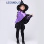 Kids Witch Cosplay Costume with Hat Children Halloween Party Clothes Girls Purple Witch Cape