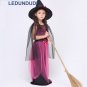 Children Halloween Fancy Party Suit Girls Magic Witch Dress Kids Rose Witch Cosplay Costume with Hat