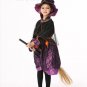 Kids Witch Cosplay Costume Girls Black Magic Witch Lace Dress Children Halloween Party Clothes