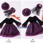 Kids Witch Cosplay Costume Girls Black Magic Witch Lace Dress Children Halloween Party Clothes