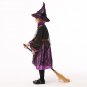 Kids Witch Cosplay Costume Girls Black Magic Witch Lace Dress Children Halloween Party Clothes