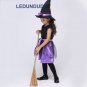 Kids Purple Witch Cosplay Costume Children Halloween Party Holiday Clothes Girls Witch Cosplay Dress