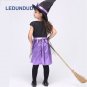 Kids Purple Witch Cosplay Costume Children Halloween Party Holiday Clothes Girls Witch Cosplay Dress
