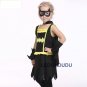 Kids Superhero Batman Cosplay Costume Girls Black Dress Cape Set Children Halloween Party Clothes